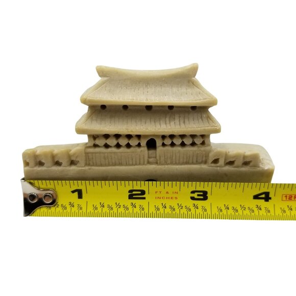 Vintage Hand-Carved Stone Asian Pagoda Netsuke Sculpture - Picture 10 of 12